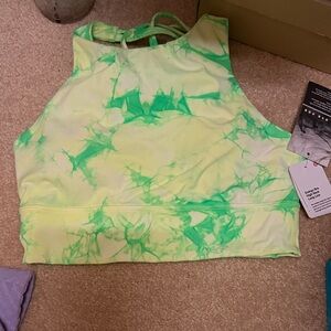 Lululemon Athletica Lime Green Tie-Dye Crop Top